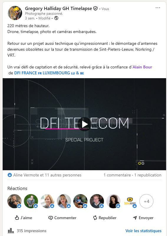 5 jours de suivi avec des équipes de DFITELECOM
