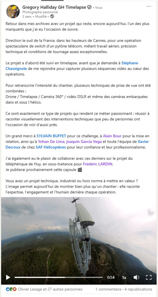 retour sur un suivi de chantier dans le Sud de la France et héliportage.
